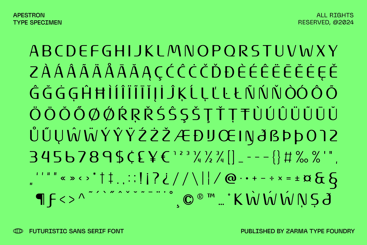 Apestron - Futuristic Font, a Sans Serif Font by Zarma Type (Photo 9 of 10)