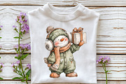 Watercolor Winter Snowman Clipart, an Illustration by CraftArtStudio (Thumbnail 4 of 6)
