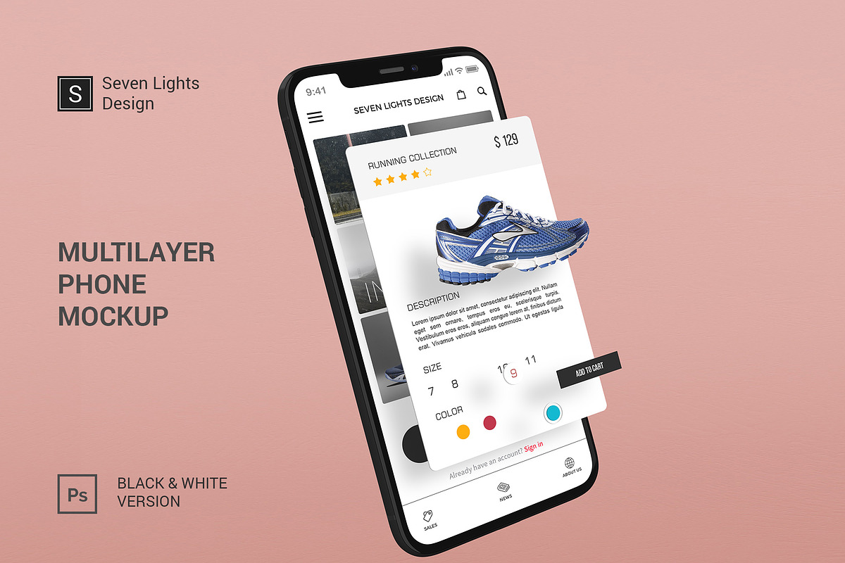 iPhone X Multilayer Mockup #2, an iPhone Mockup by Seven Lights (Photo 1 of 5)