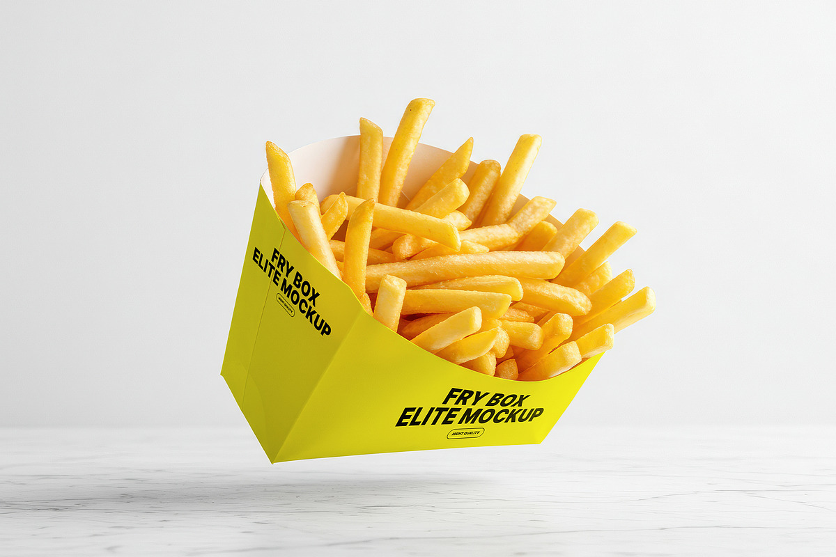 Floating Fry Box Mockup Collection, a Packaging Mockup by Elite Mockups (Photo 4 of 5)