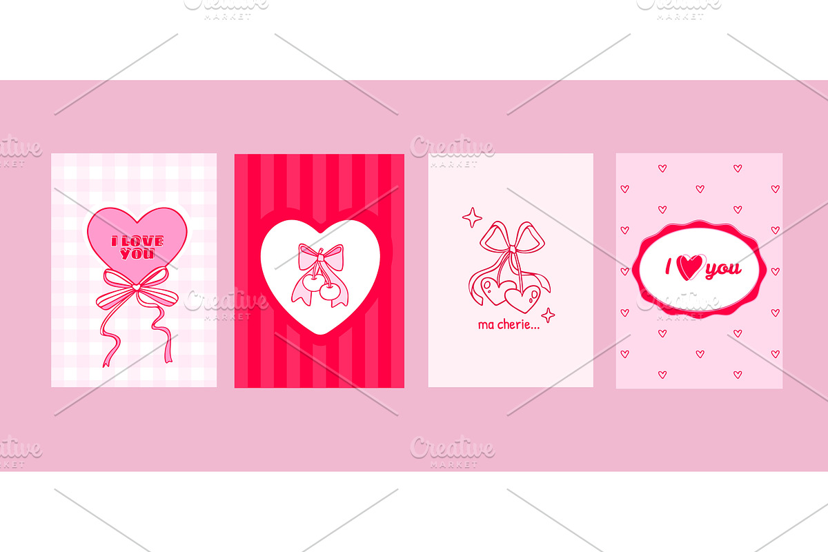 Hand drawn coquette frames with, an Illustration by art PVP - market