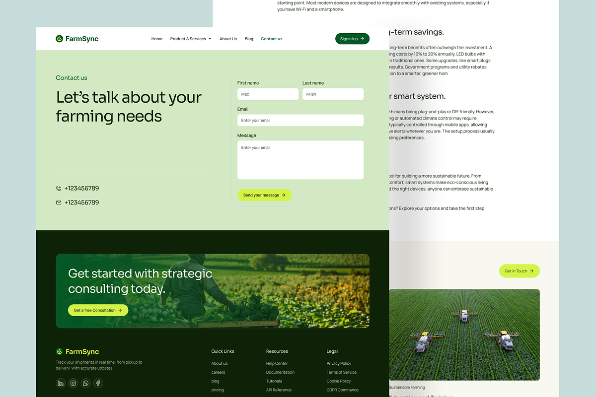 Agriculture Website Design, an UI Kit Template by Ahmed Rubel (Photo 4 of 4)