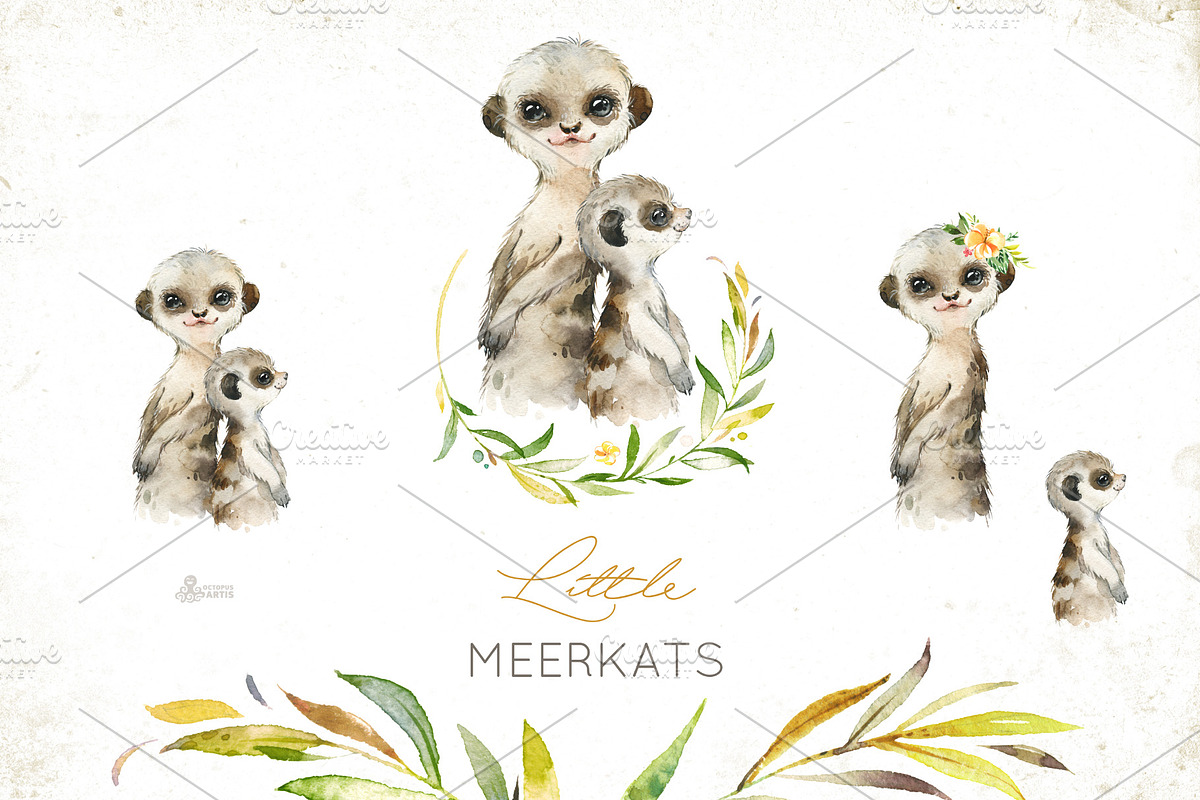Africa. Little Watercolor Animals, an Animal Illustration by OctopusArtis (Photo 6 of 11)
