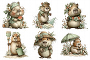 Summer Funny Capybara Clipart, an Illustration by Daily.Designs (Thumbnail 4 of 8)