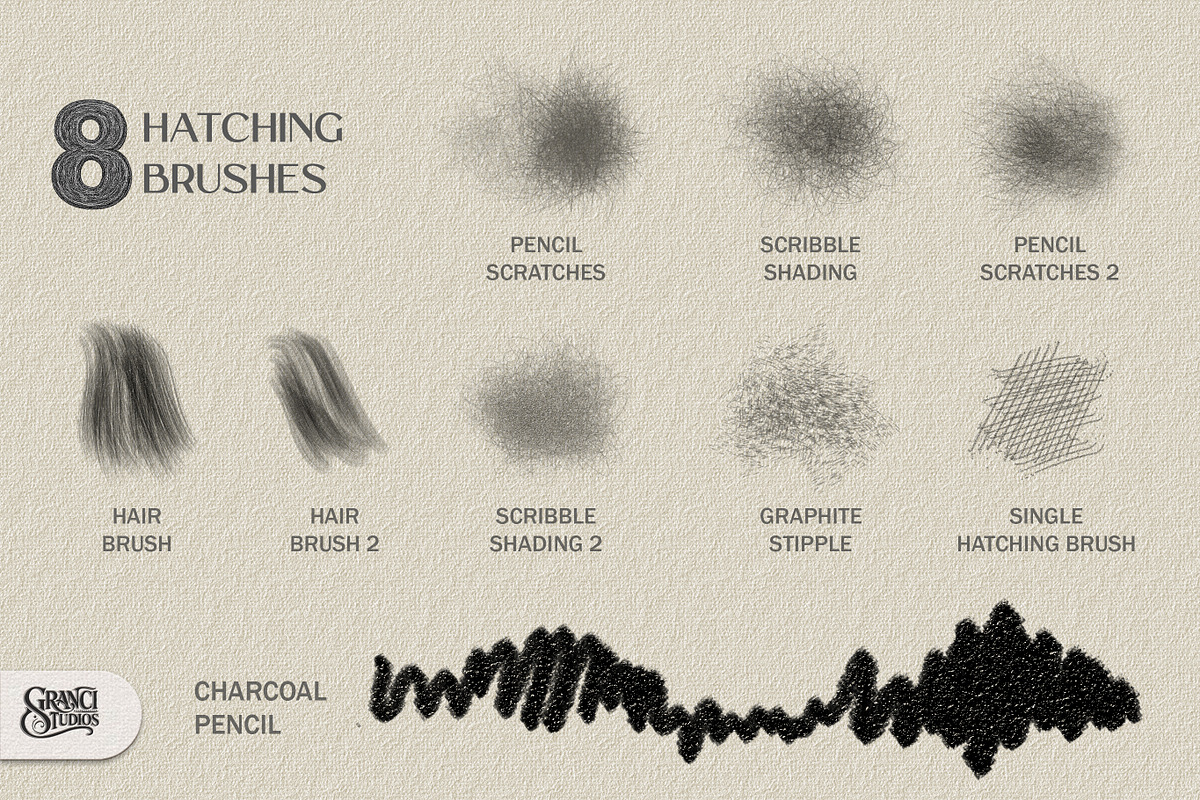 The Graphite Library-Photoshop, a Brush Add-On by GRANCI STUDIOS (Photo 7 of 9)