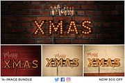 LightBulb Merry Christmas Signs, an Illustration by Solid Pixel (Thumbnail 1 of 15)