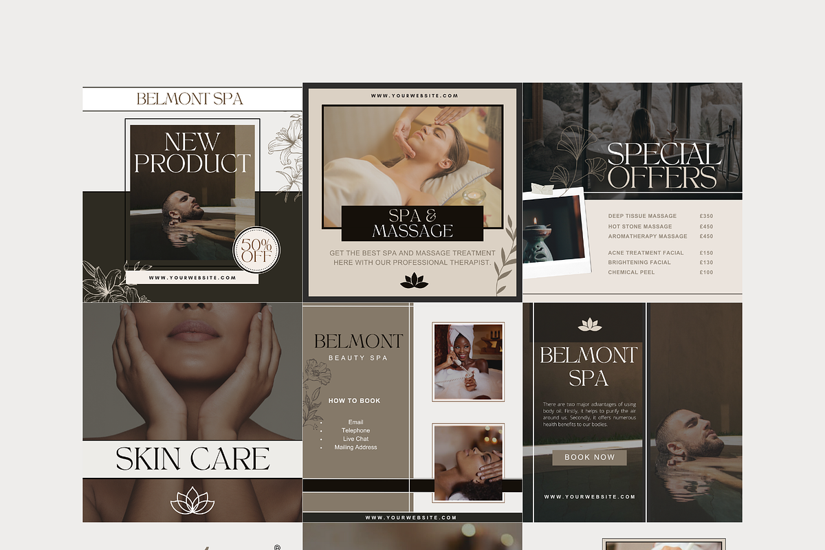 36 Spa Beauty Instagram Templates, a Social Media Template by The Lone Crowd (Photo 2 of 7)