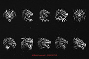 10 Bundle Dark Art Dragon Face, an Illustration by Morspective (Thumbnail 6 of 7)