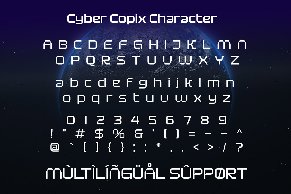 Cyber Copix - Futuristic Sci-Fi Font, a Sans Serif Font by Afkari Studio (Photo 9 of 10)