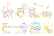 Baby animals watercolor clipart, an Animal Illustration by Magic Story Studio (Thumbnail 2 of 3)