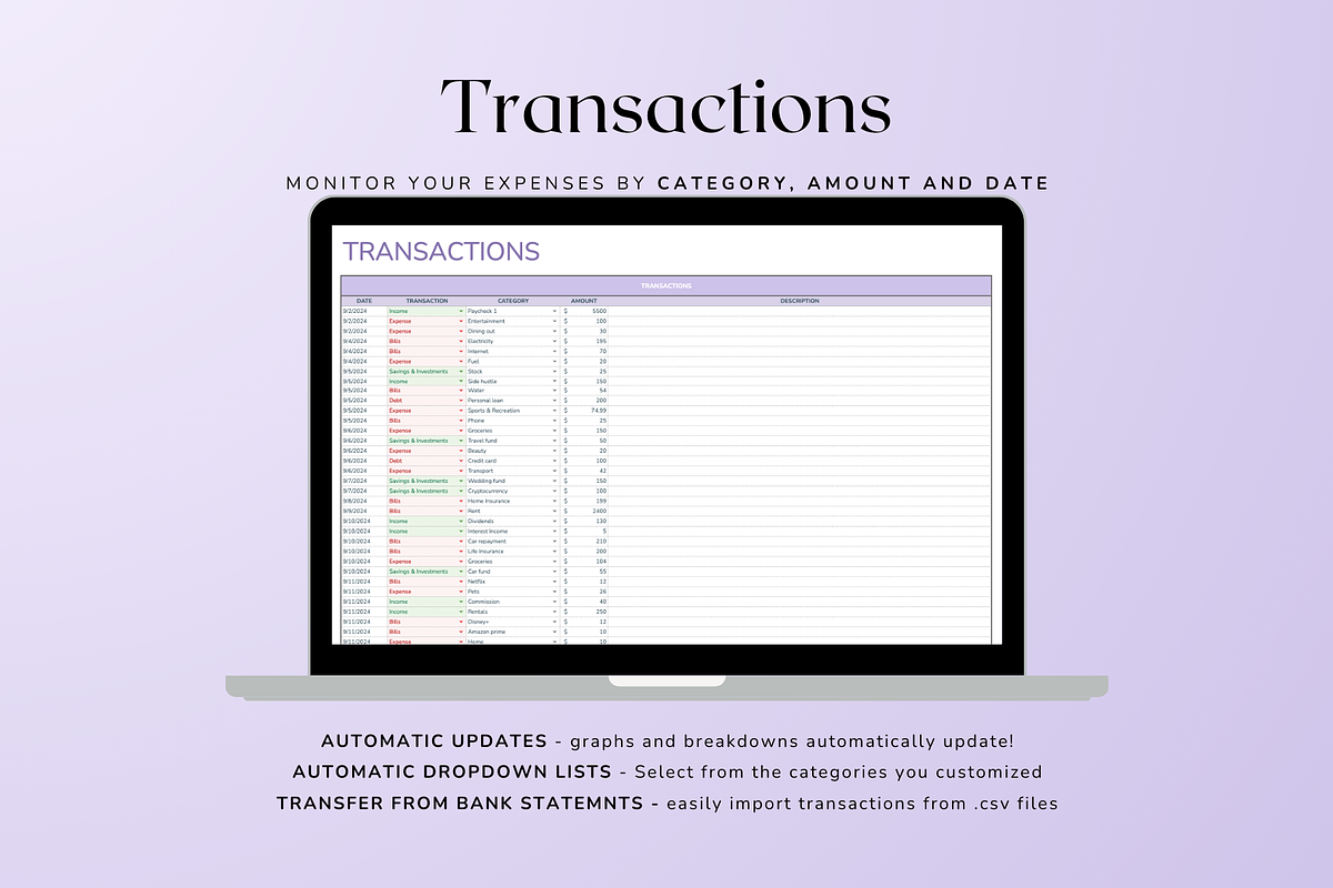 Simple Paycheck Budget - Pastel, a Templates & Theme by The Creative Plans co (Photo 7 of 10)