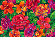 Rose, Hibiscus, Lotus: floral Bundle, a Texture Illustration by Daria Volyanskaya (Thumbnail 2 of 8)