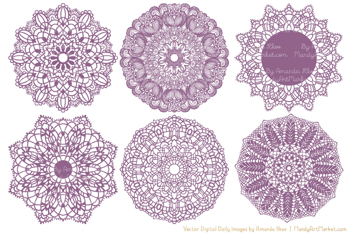 Amethyst Round Lace Doilies, an Illustration by Amanda Ilkov (Photo 3 of 4)