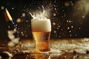 Explosion of beer bottle and glass c, a Photo by Iftikhar Alam