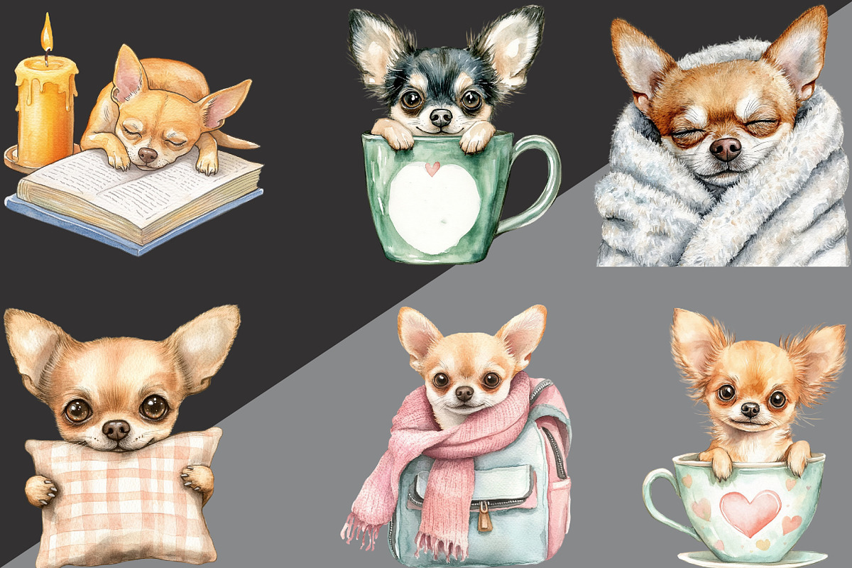 Cozy Chihuahua Clipart, an Illustration by Black Bird Studio (Photo 4 of 6)
