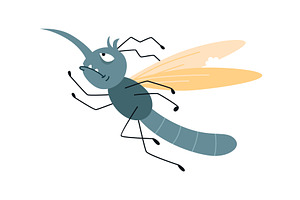Cartoon mosquito, funny character, an Animal Illustration by the8monkey