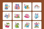 100 Summer Flat Icons, an Emoji Icon by Vectors Market (Thumbnail 10 of 11)