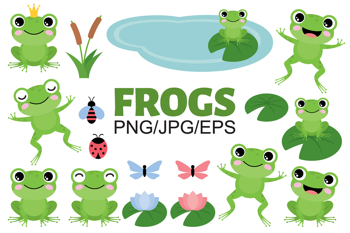 Frogs clipart, an Animal Illustration by Gurza SHOP