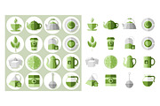 Tea icons in flat style, an Icon by Vector beauty (Thumbnail 2 of 4)