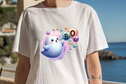 Watercolor Cute Boo Halloween Clipar, an Illustration by SVGArt (Thumbnail 8 of 8)