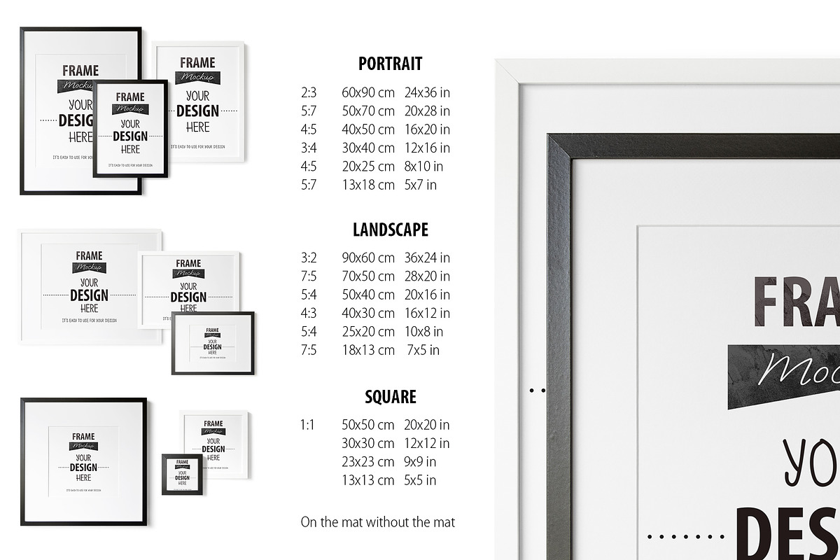 BLACK AND WHITE FRAME MOCKUP, a Product Mockup by Yuri-U (Photo 3 of 10)