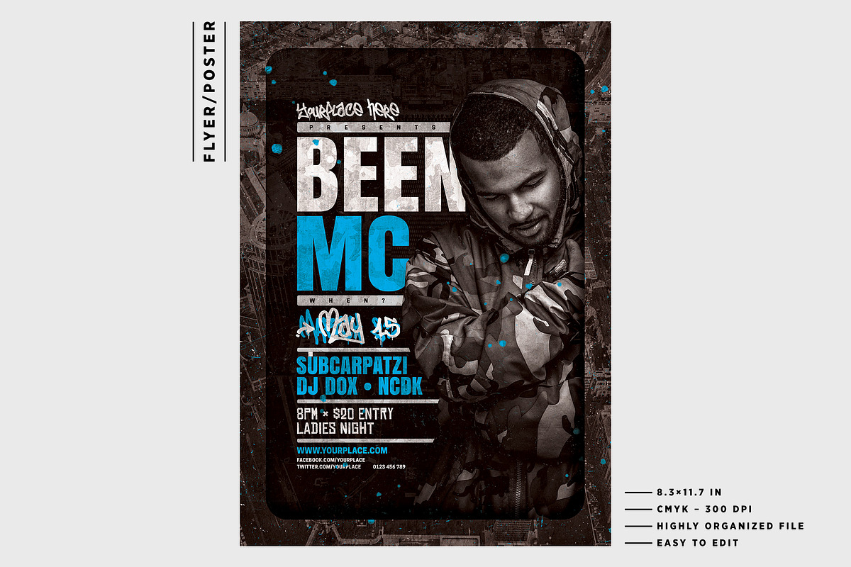DJ Concert Flyer/Poster, a Flyer Template by Mariux (Photo 2 of 2)