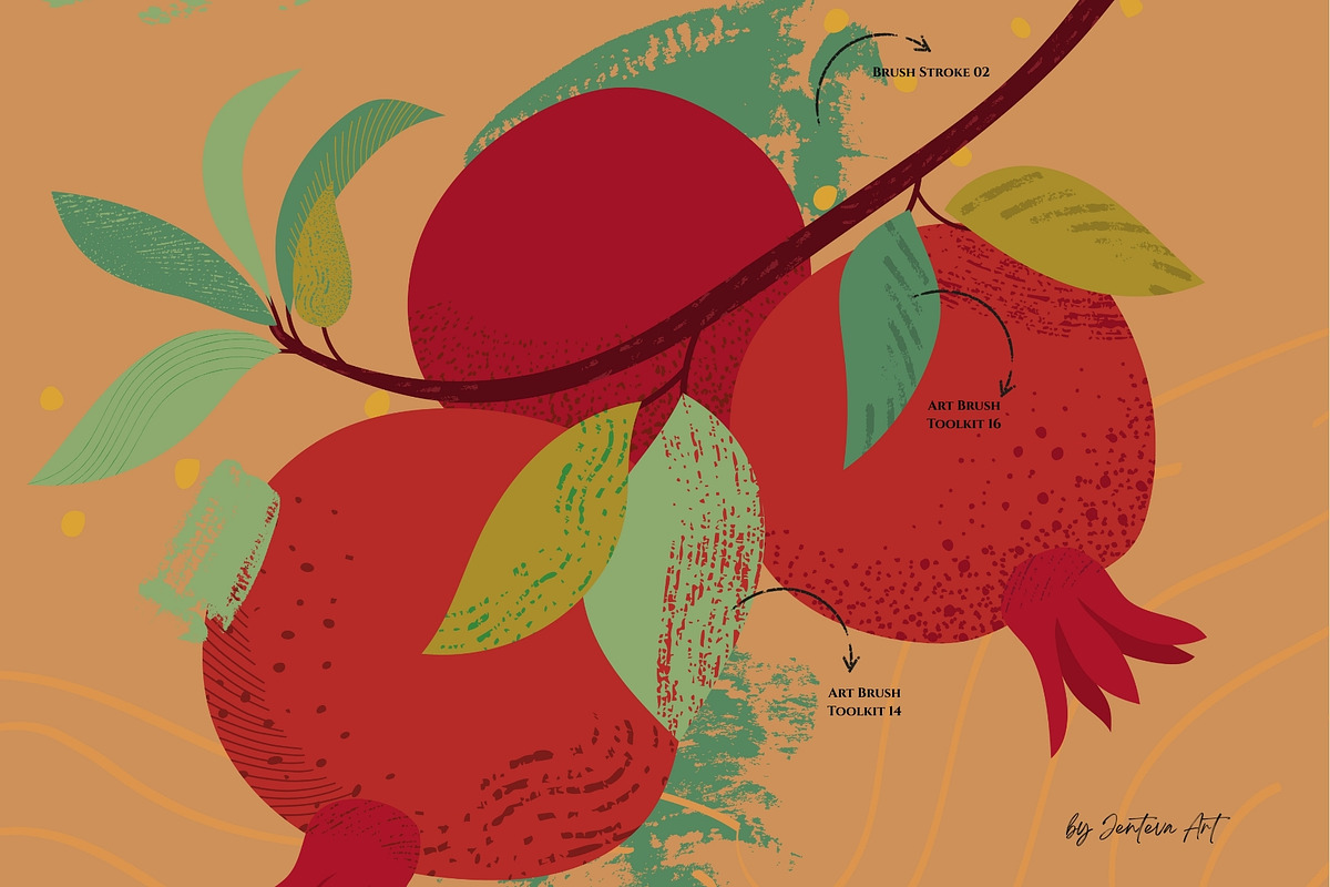 35 Illustrator Texture Toolkit, a Brush Add-On by Jenteva Art (Photo 8 of 14)
