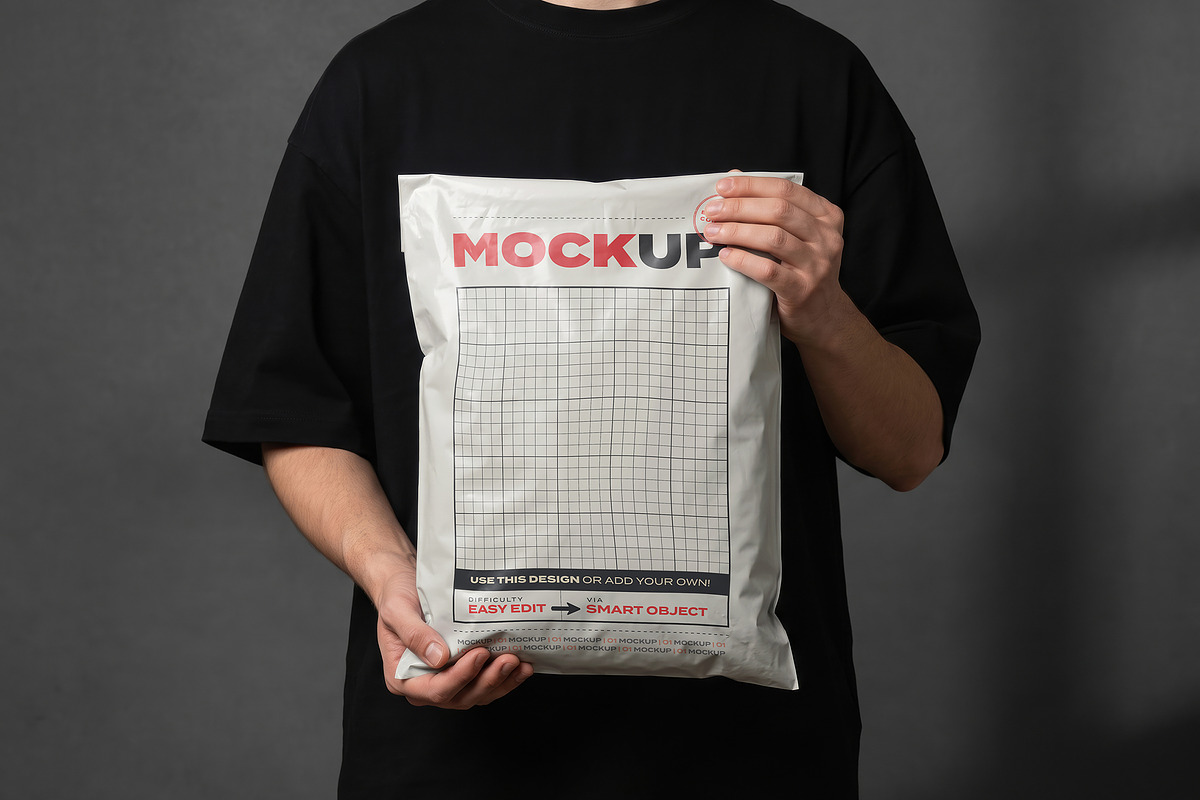 Poly Mailer Plastic Bag Mockups, a Packaging Mockup by Luuqas Design (Photo 3 of 3)