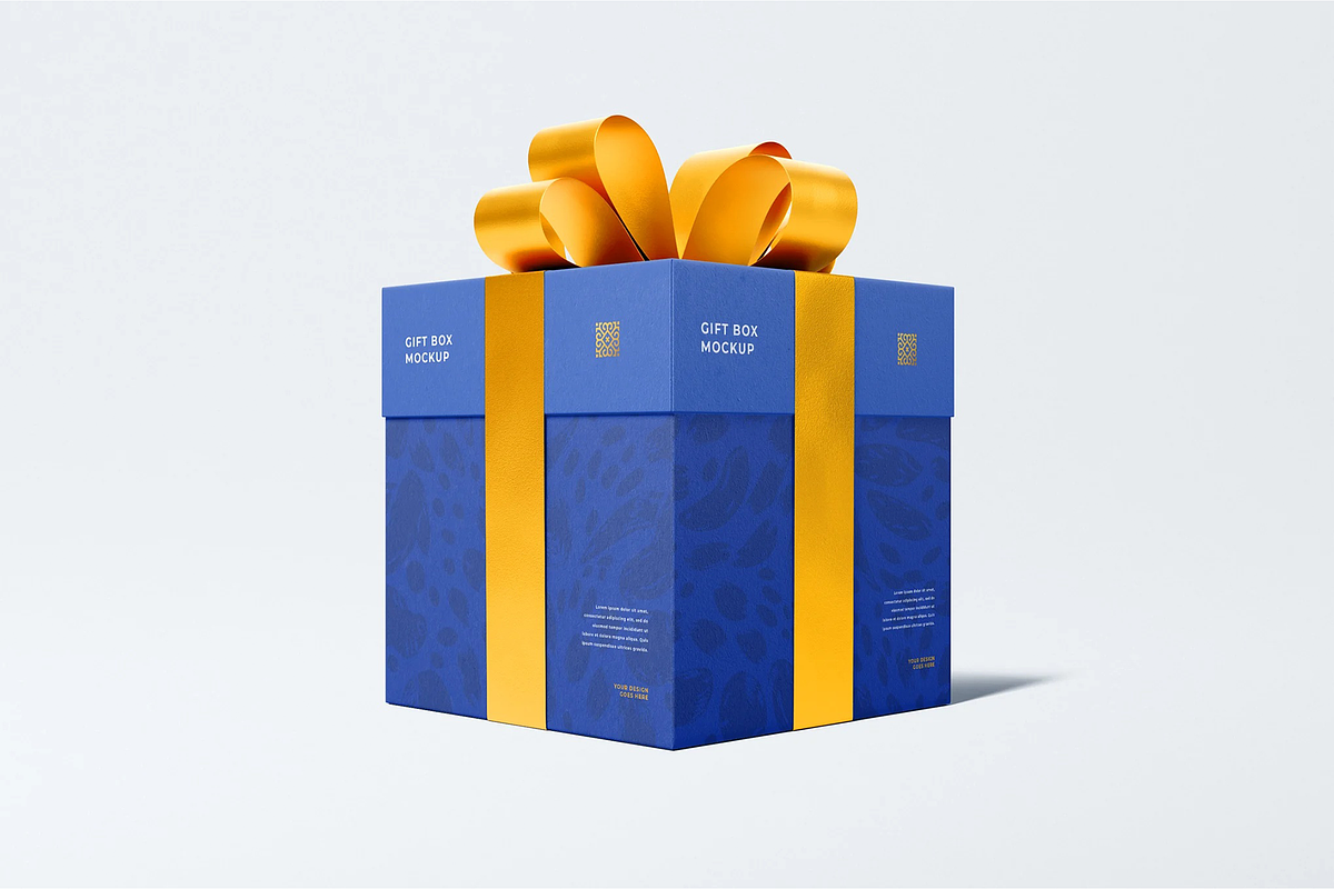 Gift Box Mockup, a Packaging Mockup by Xtrahive (Photo 1 of 2)
