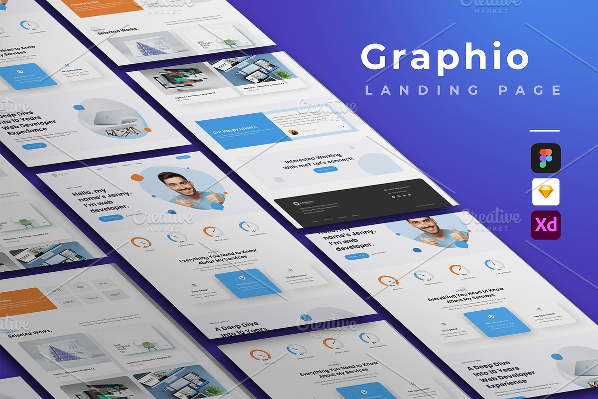 Graphio - Portfolio Landing Page, a Landing Page Template by Pixy Digital Canvas (Photo 1 of 9)