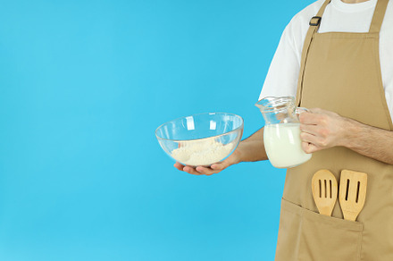 Concept of cooking with young man, space for text, a Person Photo by AtlasStudio PRO
