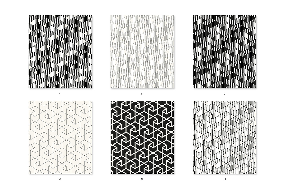 Hexagonal | 42 Seamless Patterns, a Pattern Graphic by Curly_Pat (Photo 3 of 11)