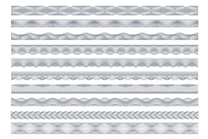 Guilloche borders, bank money, a Decorative Illustration by Vector Tradition