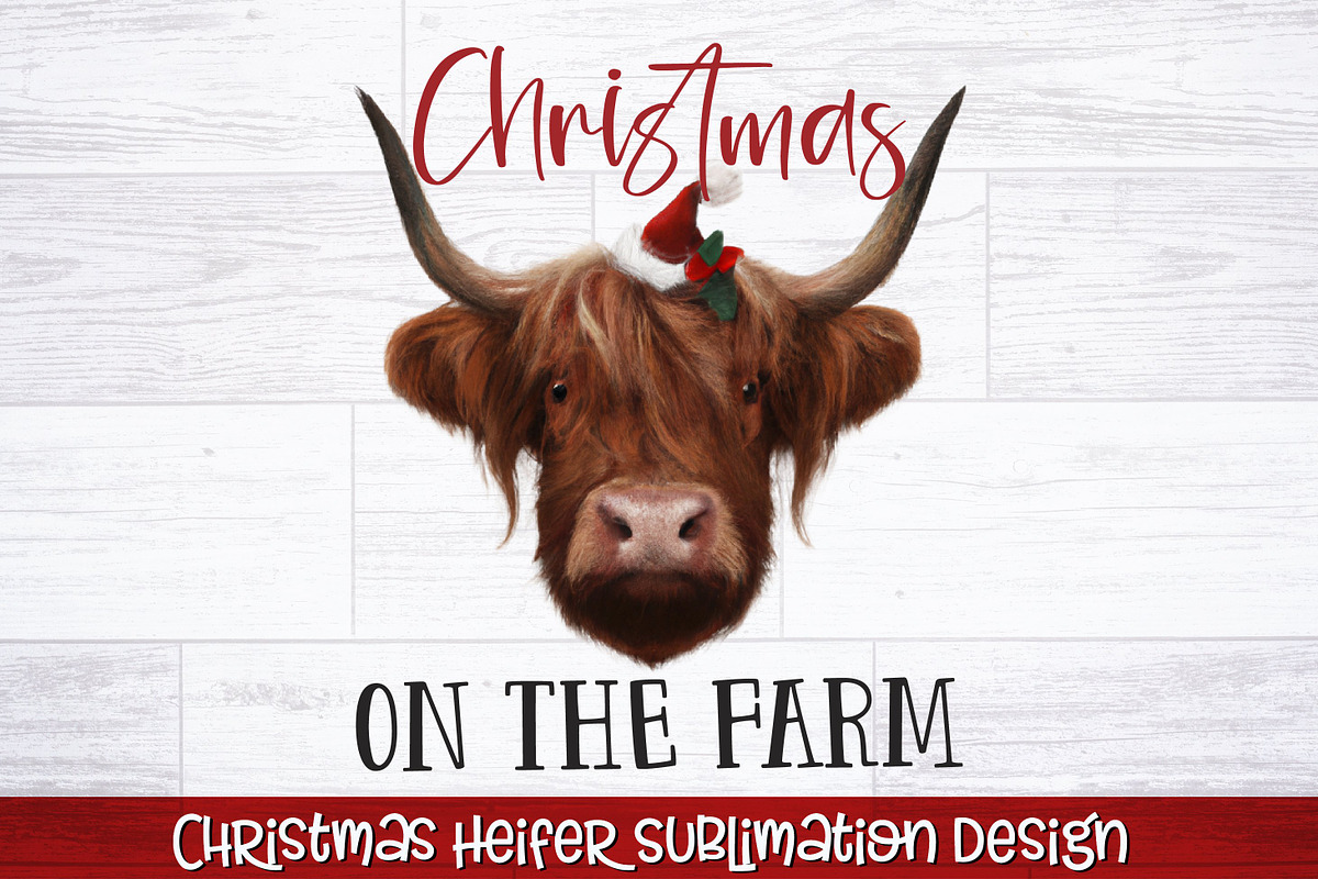 Christmas Heifer Sublimation Bundle, a Seasonal Illustration by RossiGalleria (Photo 6 of 11)