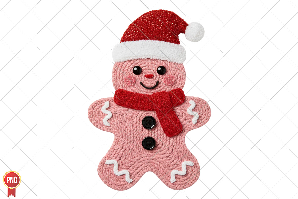 Faux Yarn Christmas Gingerbread Man, an Illustration by SinaCreation (Photo 1 of 7)