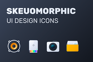 Skeuomorphic UI Design Icons Set, a Solid Icon by Amazing Custom Icons
