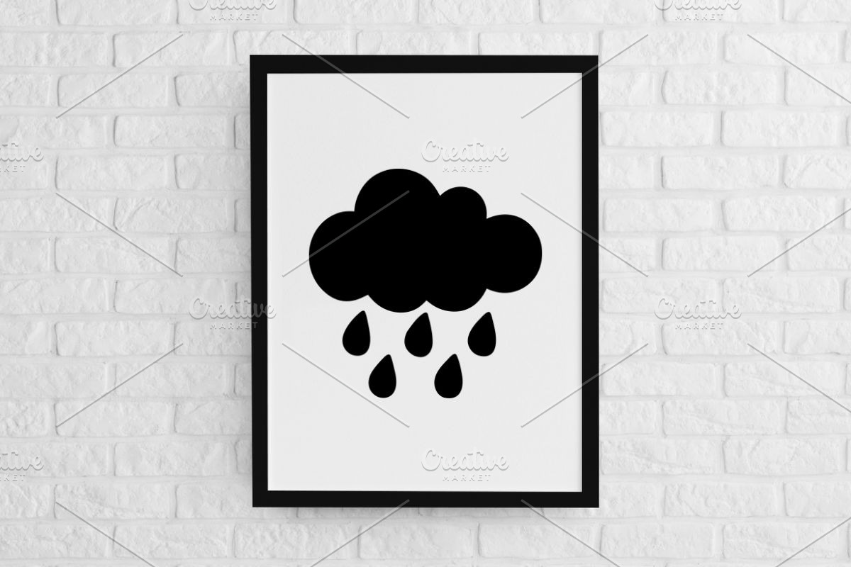 Rain Cloud Silhouette SVG, a Seasonal Illustration by newminddesign (Photo 2 of 3)