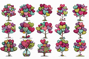 Whimsical Valentines Day Heart Tree, an Illustration by Libby Wishes (Thumbnail 2 of 7)