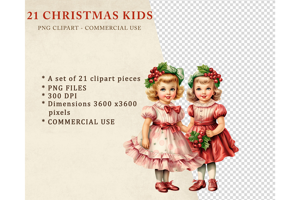Christmas Kids Clipart PNG, a Seasonal Illustration by Memories By Lea (Photo 5 of 8)