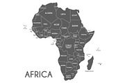 3x B&W Africa Maps, an Education Illustration by asantosg (Thumbnail 1 of 4)