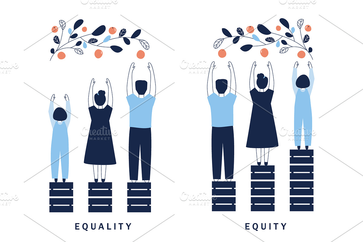 Equality vs Equity Illustration, an Illustration by Julia Batsheva