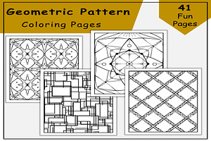 Geometric Pattern Coloring Pages, a Print Template by Made By Ahmed