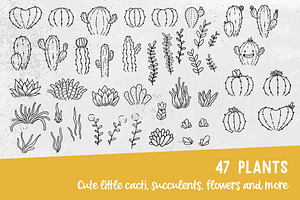 Procreate Plants & Pots Stamp Set