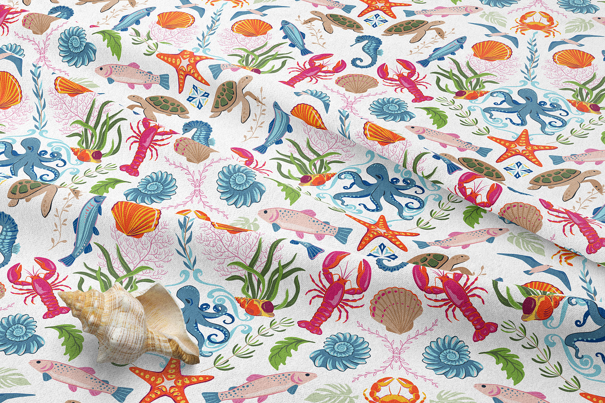 Sun and Sea. Vector Summer Patterns, a Pattern Graphic by Molly art (Photo 18 of 21)