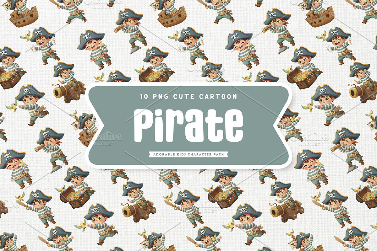 Friendly Pirate Kid Cute Cartoon, a Person Illustration by Gohsantosa (Photo 2 of 4)