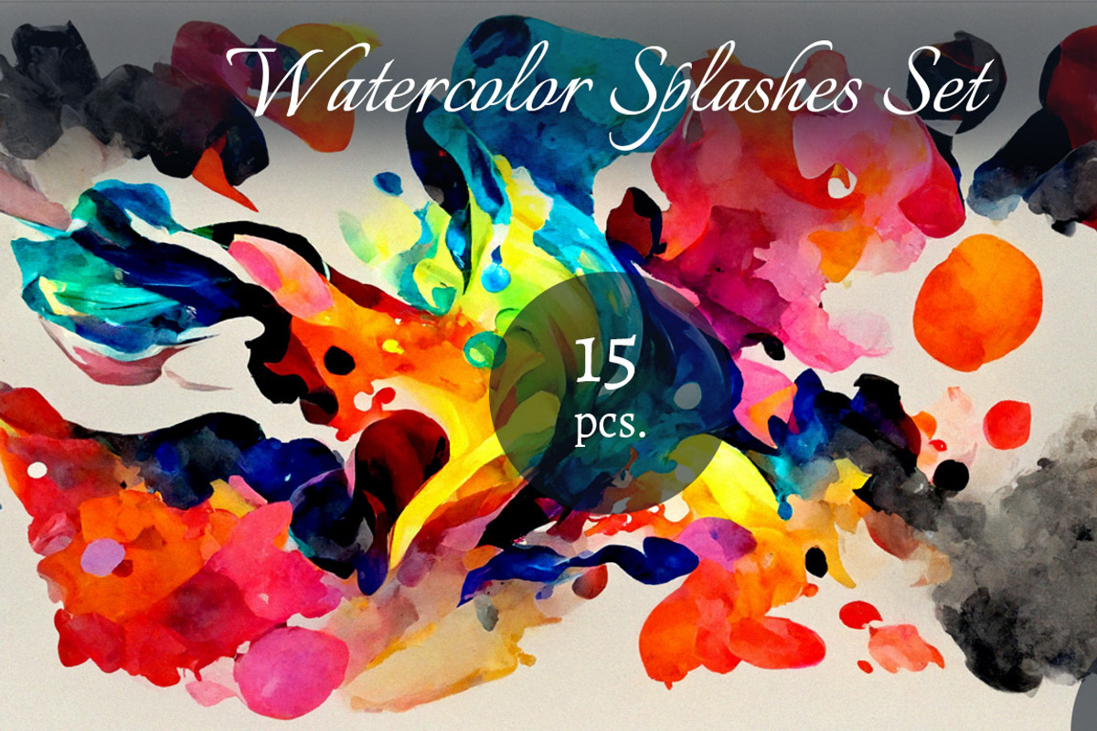 Watercolor Splashes Background Set, a Texture Graphic by Marabu Textures Store (Photo 1 of 5)