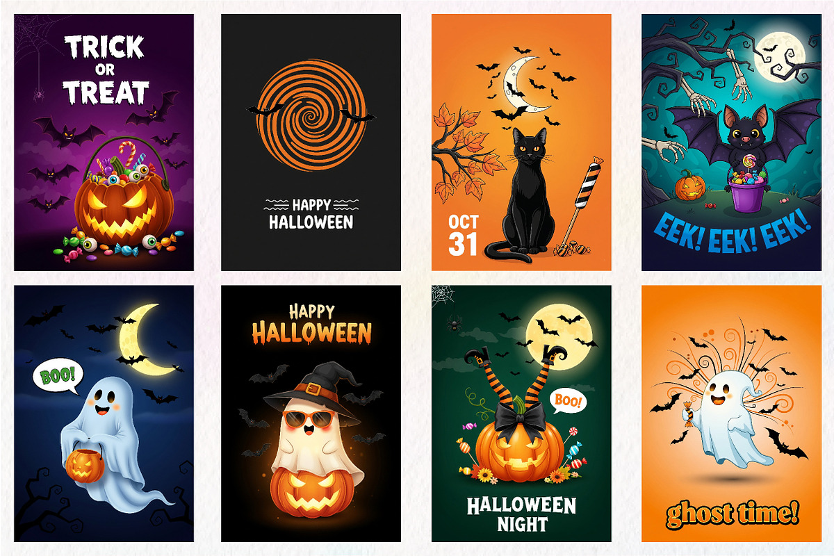 Halloween Card Sublimation Clipart, an Illustration by Dream Creation (Photo 3 of 5)