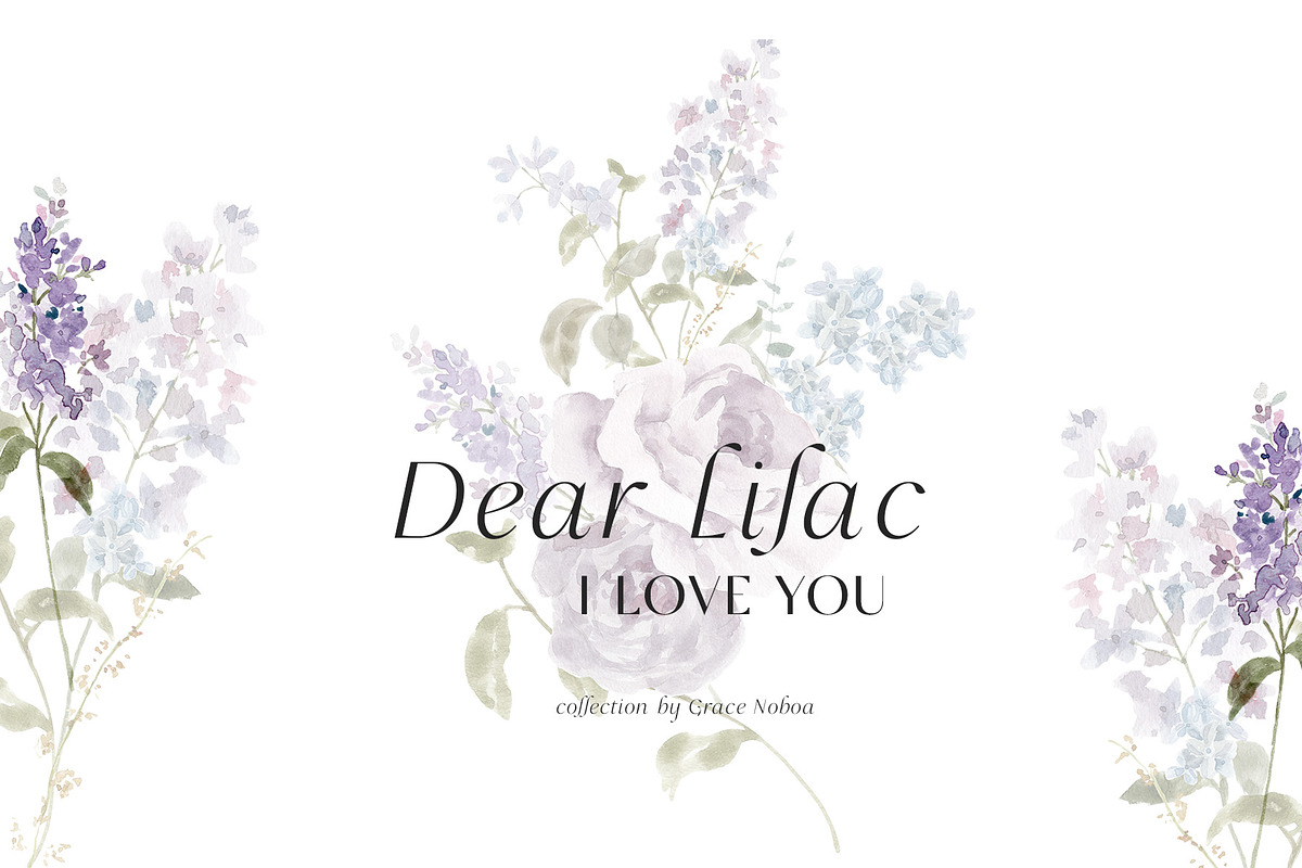 Floral Lilac Watercolor Collection, an Illustration by Grace Noboa Illustrations (Photo 4 of 13)