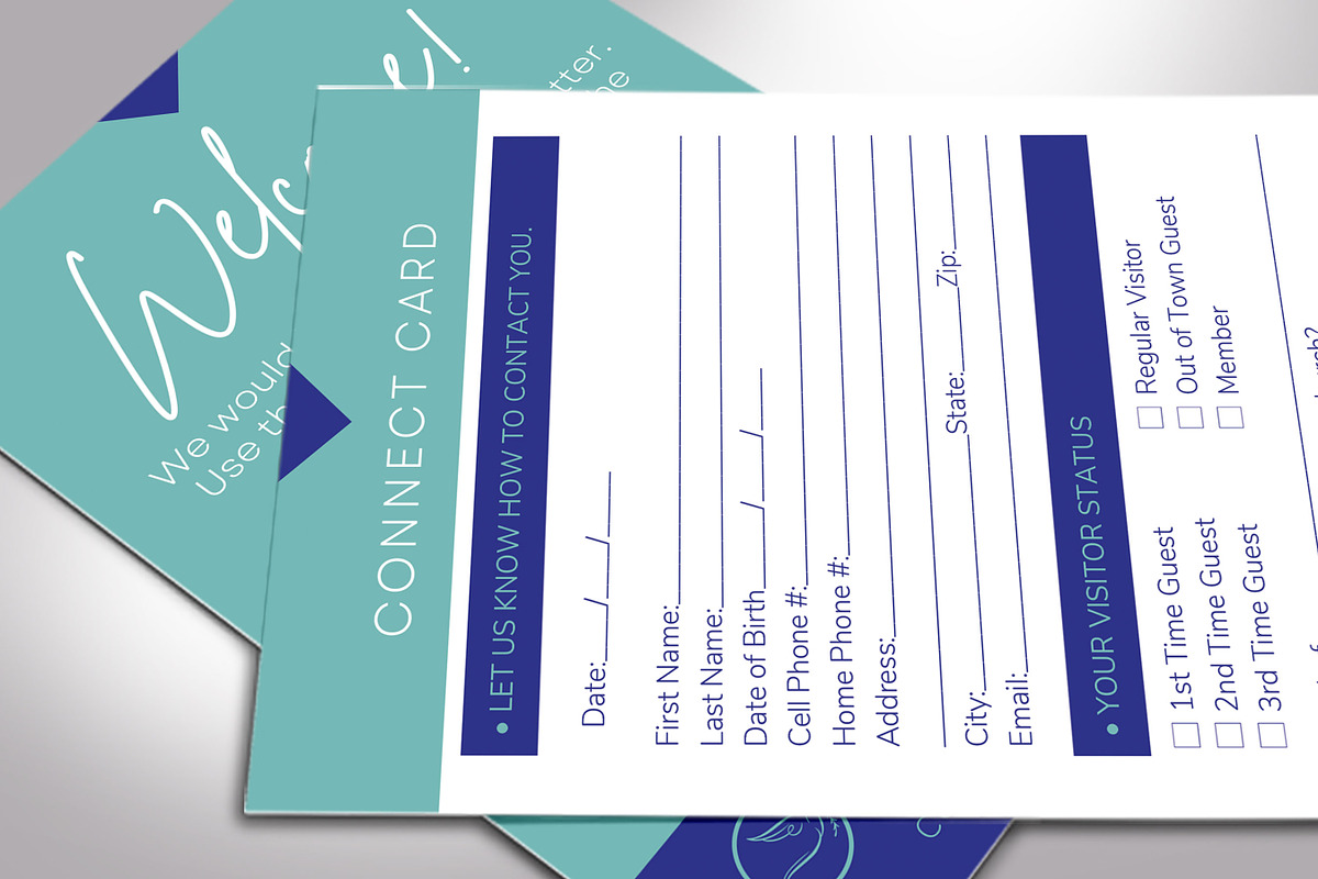 Modern Church Connect Card Template, a Card Template by Godserv Designs (Photo 9 of 10)