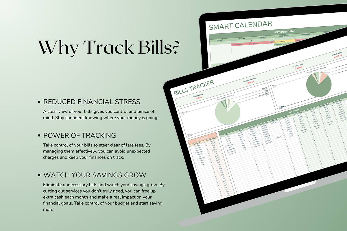 Bills Tracker - Green, a Templates & Theme by The Creative Plans co (Photo 6 of 10)